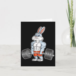 Pasen Bunny Bodybuilding Gym Fitness Workout T SH Kaart