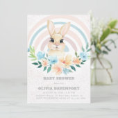 Pasen Bunny Boho Rainbow Girl Baby shower Kaart (Staand voorkant)