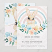 Pasen Bunny Boho Rainbow Girl Baby shower Kaart (Voorkant / Achterkant)