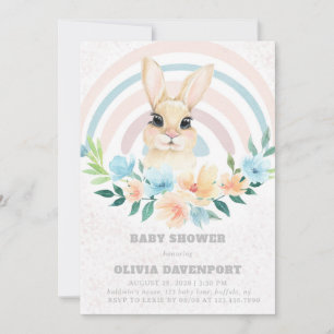 Pasen Bunny Boho Rainbow Girl Baby shower Kaart