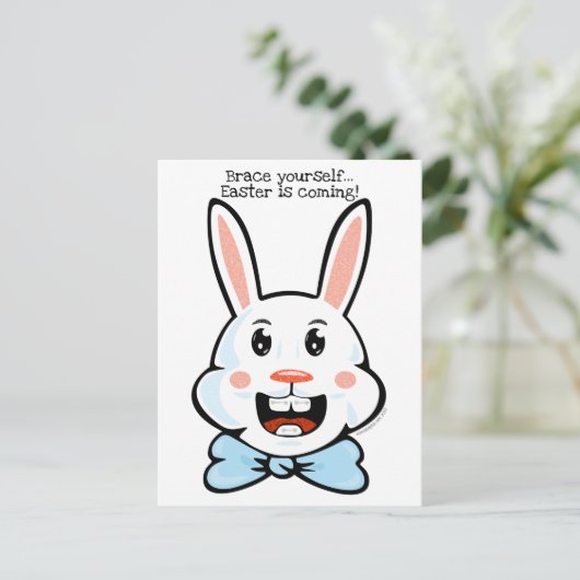 Pasen Bunny Braces Briefkaart (Staand voorkant)