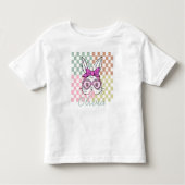 Pasen Bunny Bril Konijn Checker gepersonaliseerd Kinder Shirts (Voorkant)