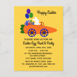 Pasen Bunny Carrot Briefkaart #3 Uitnodiging