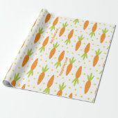 Pasen Bunny Carrot Pattern Greeting and Kind Name Cadeaupapier (Uitgerold)