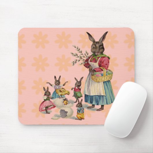 Pasen Bunny Chckens Bunnies Eggs Muismat (Met muis)