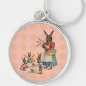 Pasen Bunny Chckens Bunnies Eggs Sleutelhanger (Voorkant)