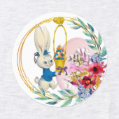 Pasen bunny Chick Eggs Basket Floral Wreatset Labels (Design 1)