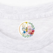 Pasen bunny Chick Eggs Basket Floral Wreatset Labels (Aangebracht)