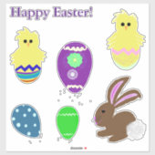 Pasen Bunny Chick Eggs Laser gesneden Vinyl Sticker (Vel)