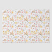 Pasen Bunny Chicks Spring Floral Tissuepapier (Voorkant)