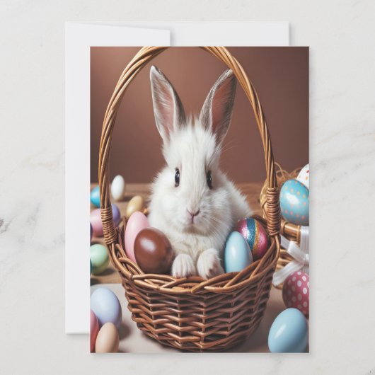 Pasen Bunny Chocolate Egg Kaart (Achterkant)