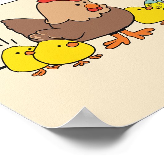 Pasen Bunny Chocolate Eggs Humor Poster (Hoek)