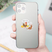 Pasen Bunny Chocolate Humor Cutout Sticker (Telefoon)