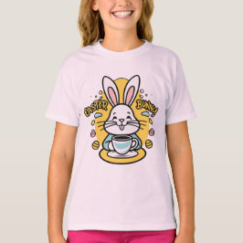 Pasen Bunny Coffee Lover Funny Cartoon Design T-shirt
