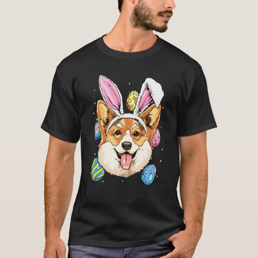 Pasen Bunny Corgi Dog Kinder Mannen Vrouwen T-shirt (Voorkant)