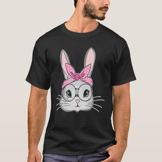 Pasen Bunny Cute Rabbit Messy Bun Girls Kinder T-shirt (Voorkant)