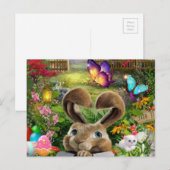 Pasen Bunny Daydroom Feestdagenkaart (Voorkant / Achterkant)