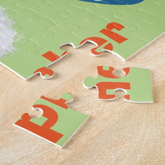 Pasen Bunny Decorated Eggs personaliseert NAAM Legpuzzel (Zijkant)