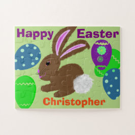 Pasen Bunny Decorated Eggs personaliseert NAAM Legpuzzel
