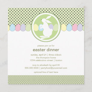 Pasen Bunny Dinner of Brunch Invitation Kaart