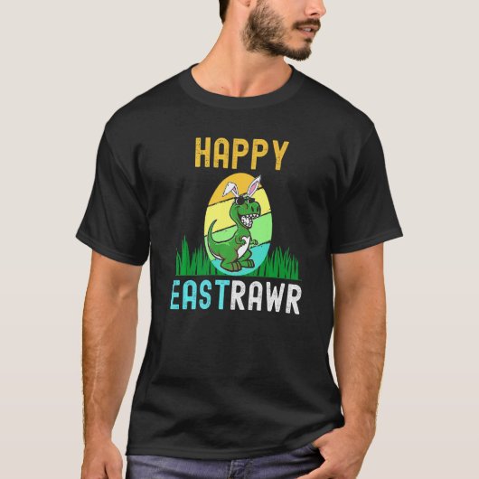 Pasen Bunny Dinosaur Egg Funny 2022 Happy Eastraw T-shirt (Voorkant)