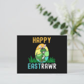 Pasen Bunny Dinosaur Egg Funny 2022 T-Rex Gift Briefkaart (Staand voorkant)