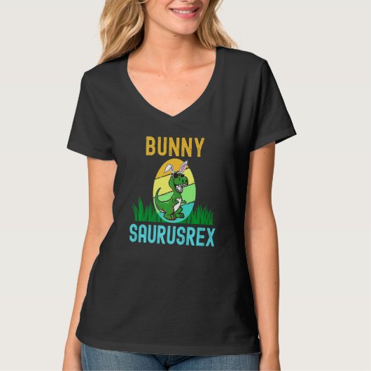 Pasen Bunny Dinosaur Egg Funny Bunnysaurus Rex T-shirt (Voorkant)