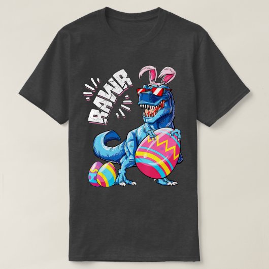 Pasen Bunny Dinosaur T rex Eggs Boys Kinder Girl R T-shirt (Design voorkant)