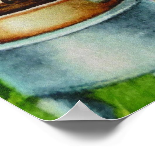 Pasen Bunny Dips Rabbit in Chocolate Art 16x20 Poster (Hoek)