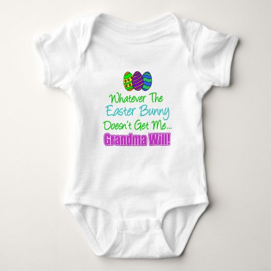 Pasen Bunny doet oma Will niet Romper (Voorkant)