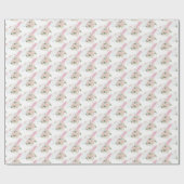 Pasen Bunny Ears en Flowers Cadeaupapier (Vlak)