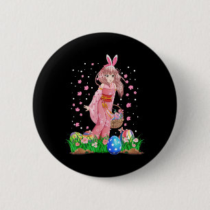 Pasen Bunny Ears Kawaii Japans Anime Manga Teen Ronde Button 5,7 Cm