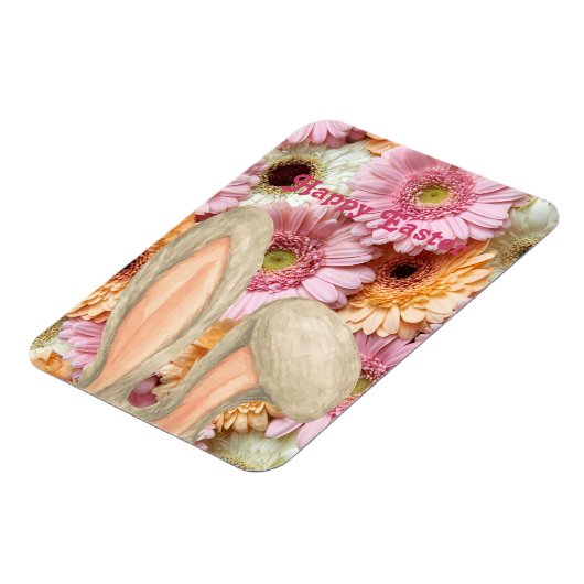 Pasen Bunny Ears met Gerbera Daisy Florals Magneet (Linkerzijde)