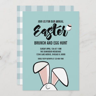 Pasen Bunny Ears Paasbrawebrunch Egg Hunt Invite Kaart