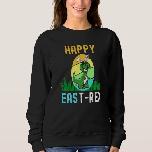 Pasen Bunny East Rex Dinosaur Egg Happy Eastrawr Trui (Voorkant)