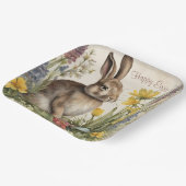 Pasen Bunny Egg Floral Papieren Bordje (Gebogen)