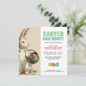 Pasen Bunny Egg Hunt & Brunch Uitnodiging (Staand voorkant)