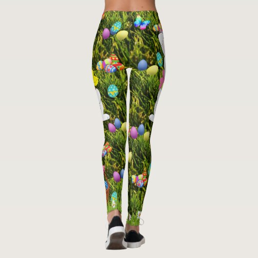 Pasen Bunny Egg Hunt Comfortable mam werkt Leggings (Achterkant)