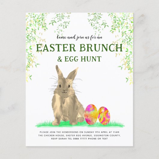 Pasen Bunny Egg Hunt en Brunch (Voorkant)