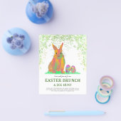 Pasen Bunny Egg Hunt en Brunch Green Flyer (Enkel)
