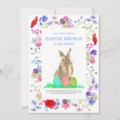 Pasen Bunny Egg Hunt en Brunch Kaart (Voorkant)
