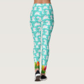 Pasen Bunny Egg Hunt Happy Bee Blue Leggings (Achterkant)