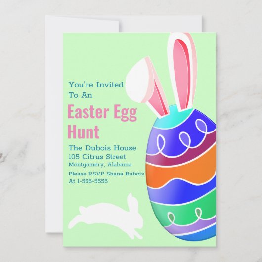 Pasen Bunny Egg Hunt Kaart (Voorkant)