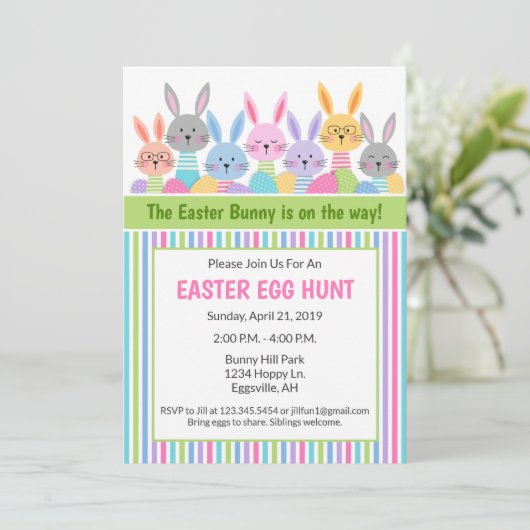 Pasen Bunny Egg Hunt Kaart (Staand voorkant)