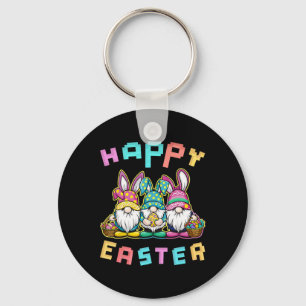 Pasen Bunny Egg Hunting Gnome Happy Easter Sleutelhanger