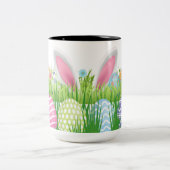 Pasen Bunny Eggs Hunt Tweekleurige Koffiemok (Center)