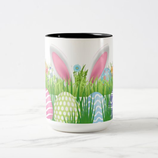 Pasen Bunny Eggs Hunt Tweekleurige Koffiemok (Center)