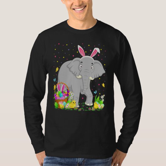 Pasen Bunny Eghg jagen Indische olifant Pasen T-shirt (Voorkant)