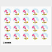 Pasen Bunny en Chick Ronde Sticker (Vel)