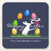 Pasen Bunny en Eieren gepersonaliseerd Kartonnen Onderzetters (Voorkant)